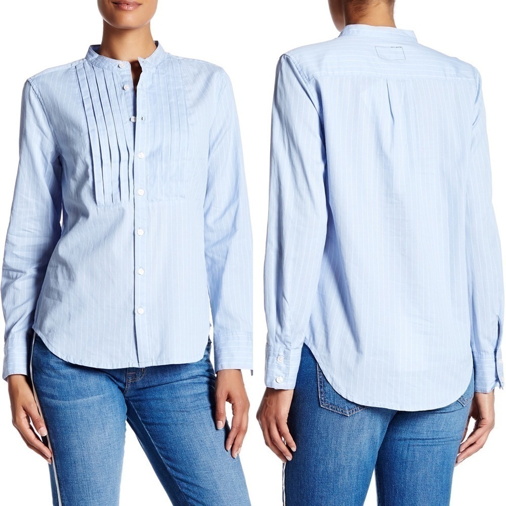 Current/Elliott Emily Striped Button Down Shirt - image 1